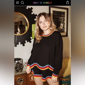 ✨SOLD✨ New Queen of Sparkles rainbow wavy sweater